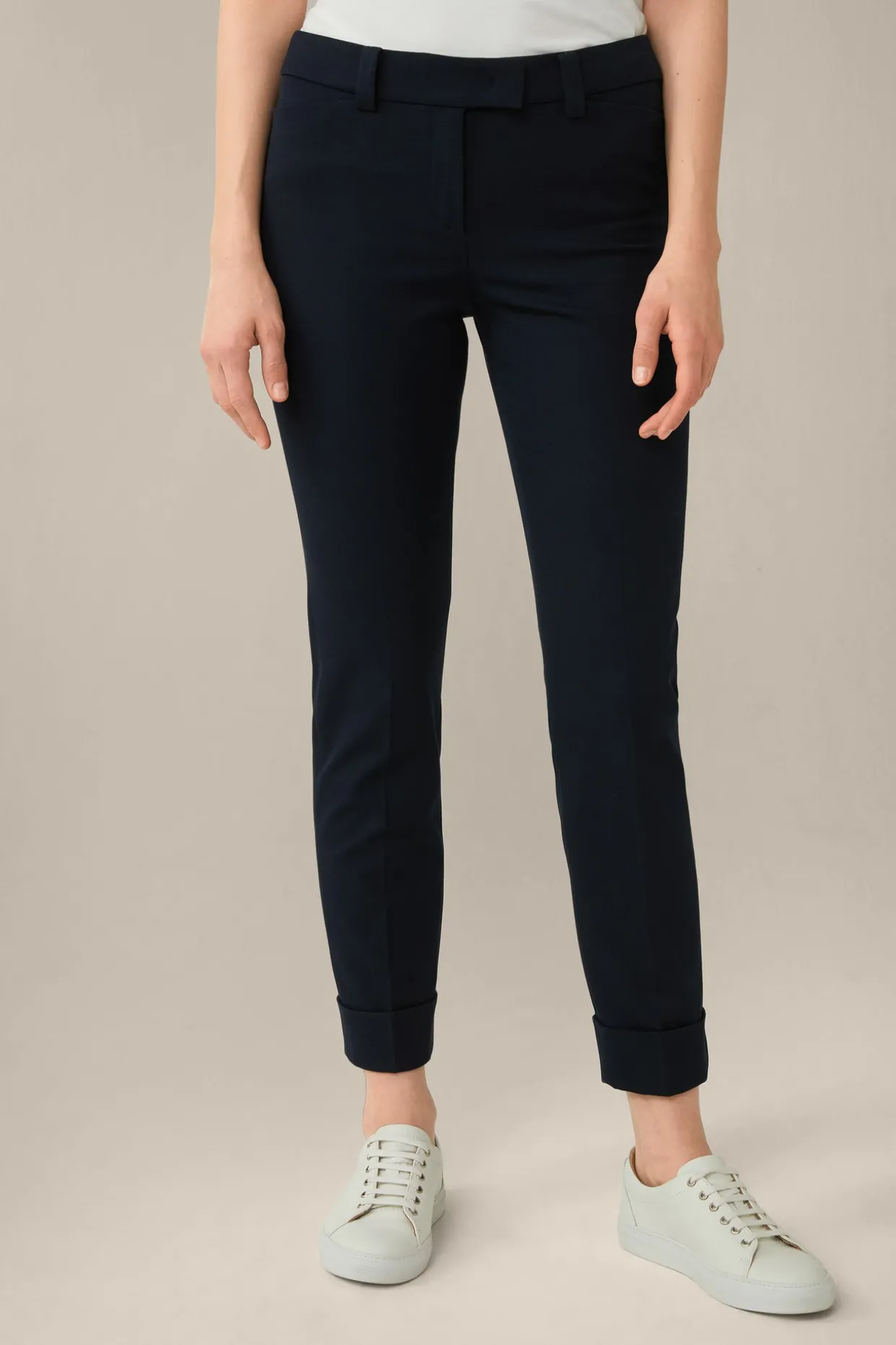 Baumwoll-Bi-Stretch-Chino Mit Umschlag In
