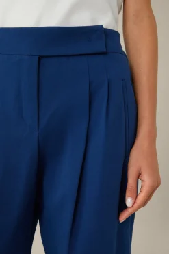 Baumwoll-Gabardine-Bundfalten-Hose In