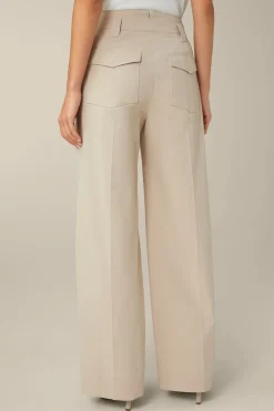 Baumwoll-Gabardine-Marlene-Hose In