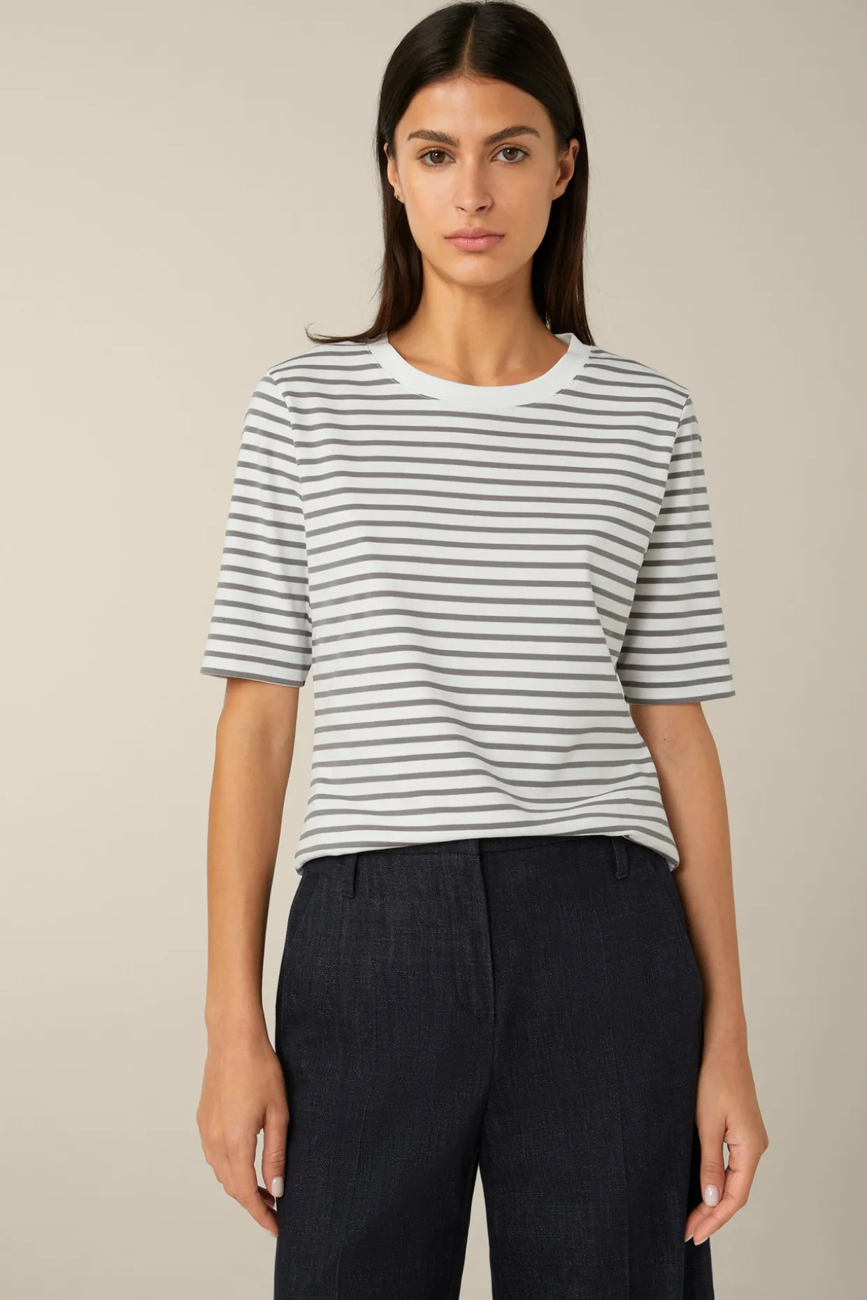 Baumwoll-Interlock-T-Shirt In