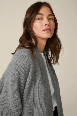 Cashmere-Cardigan In Grau Melange