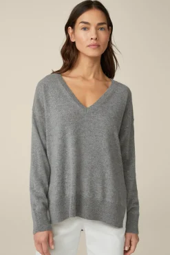 Cashmere-Pullover In Grau Melange