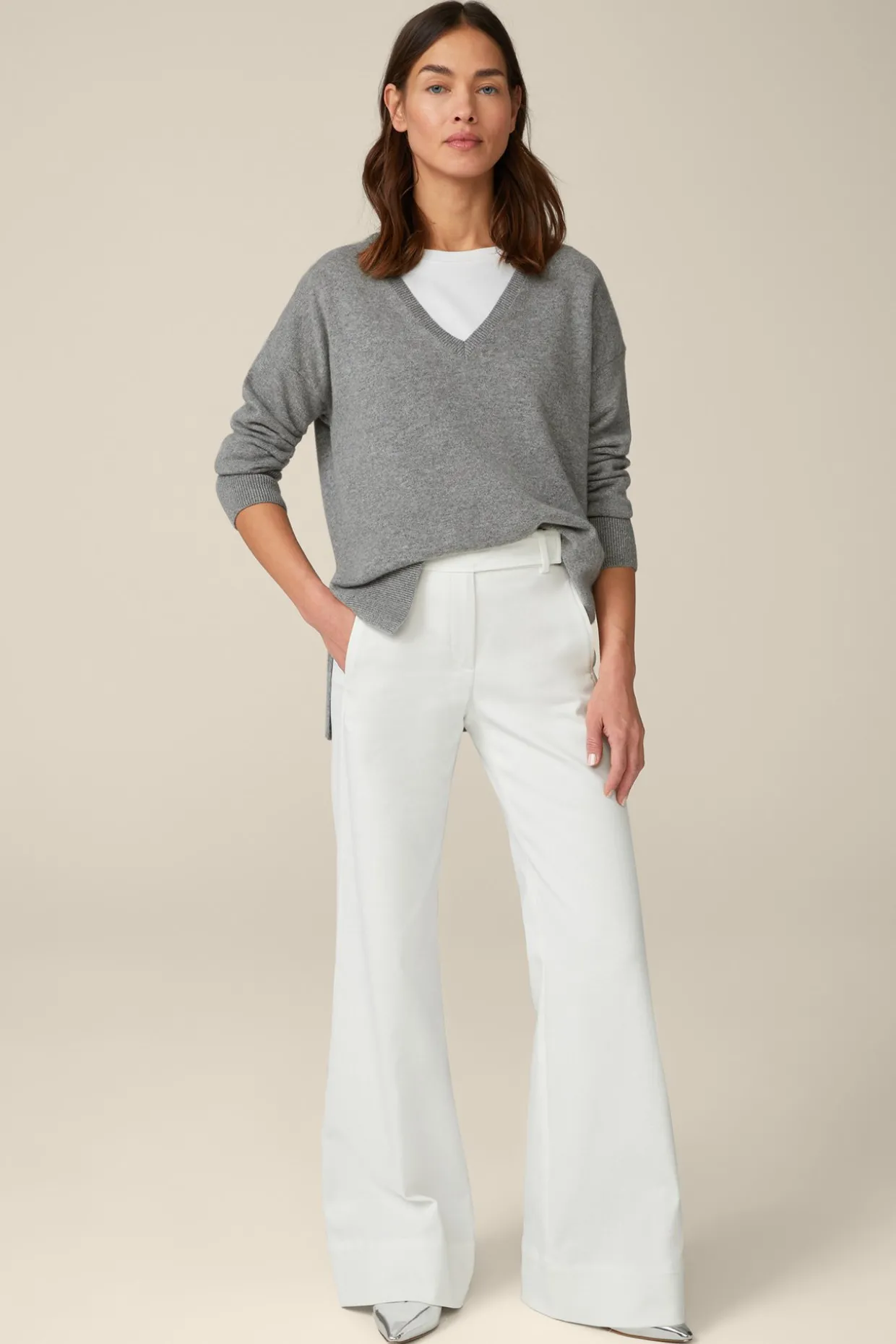 Cashmere-Pullover In Grau Melange