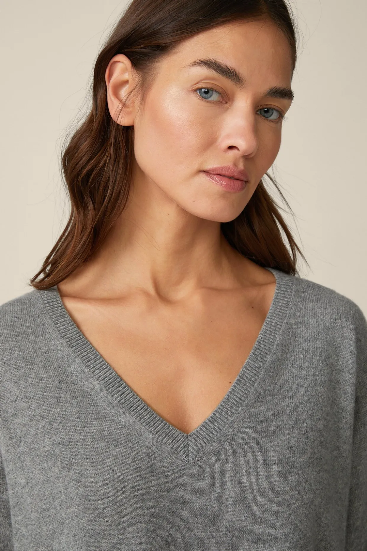 Cashmere-Pullover In Grau Melange