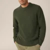 Cashmere-Strick-Rundhals-Pullover Ecosio In Olive