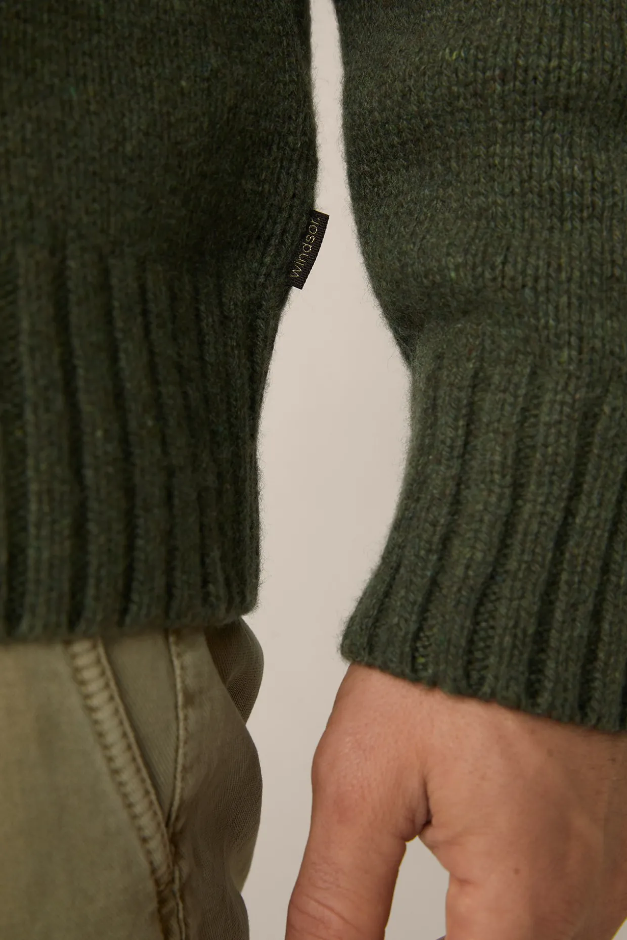 Cashmere-Strick-Rundhals-Pullover Ecosio In Olive