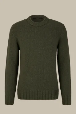 Cashmere-Strick-Rundhals-Pullover Ecosio In Olive