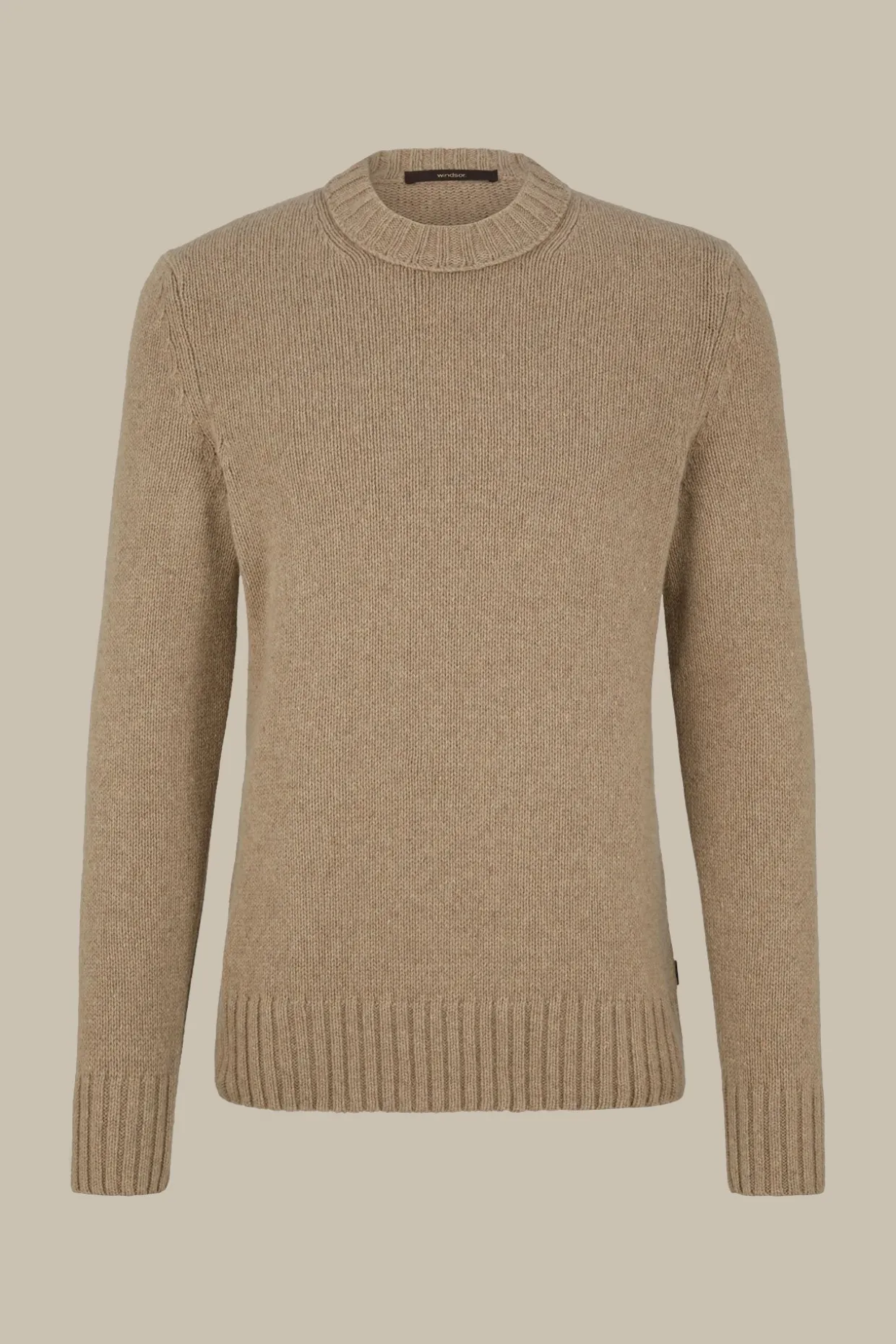 Cashmere-Strick-Rundhals-Pullover Ecosio In Beige
