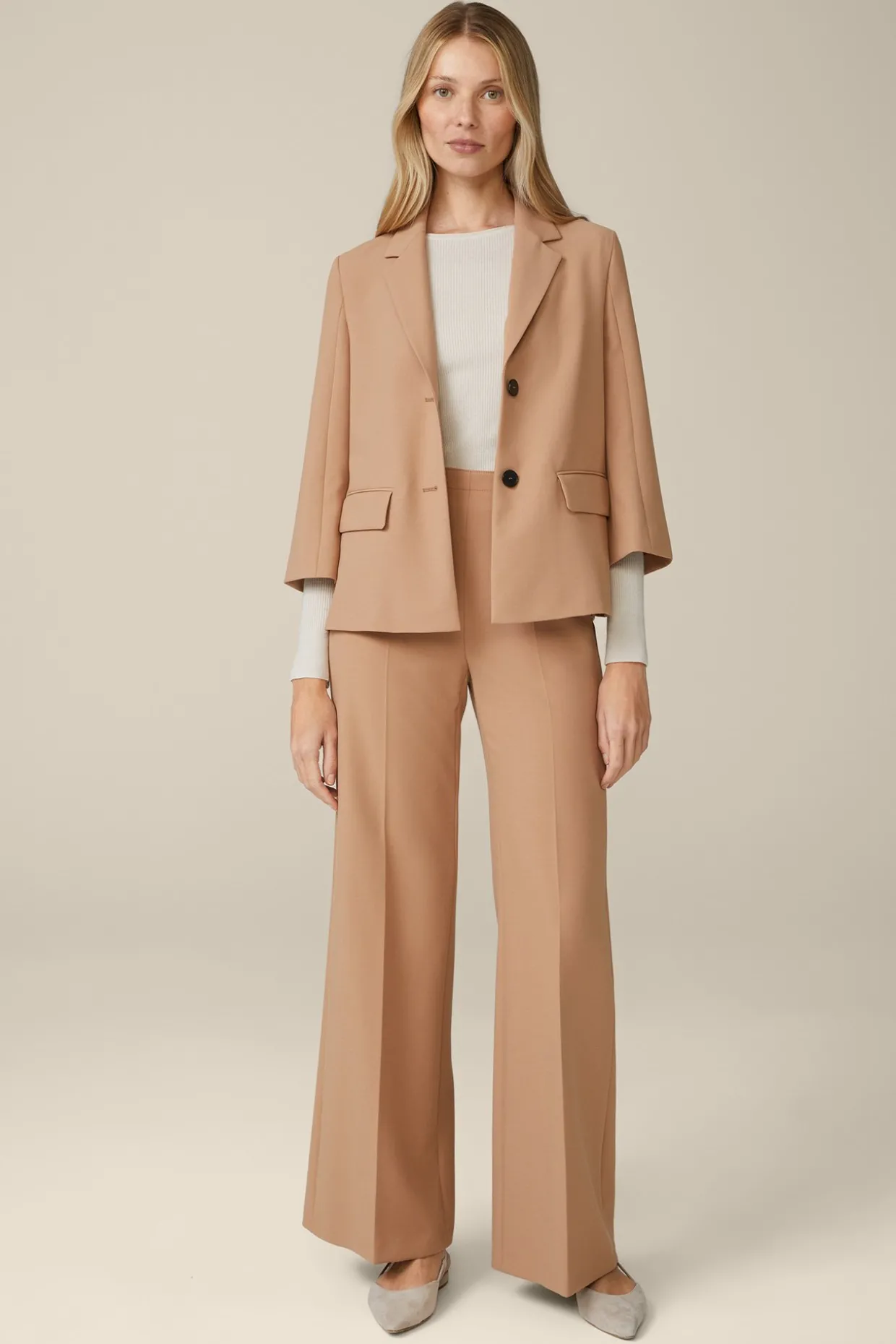 Crepe-Blazer-Jacke In