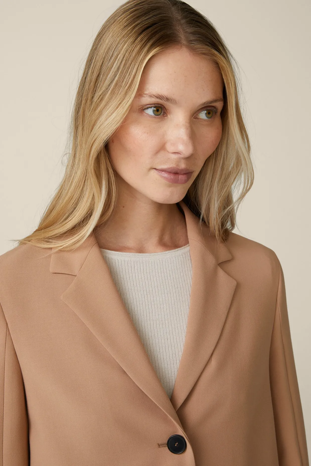 Crepe-Blazer-Jacke In