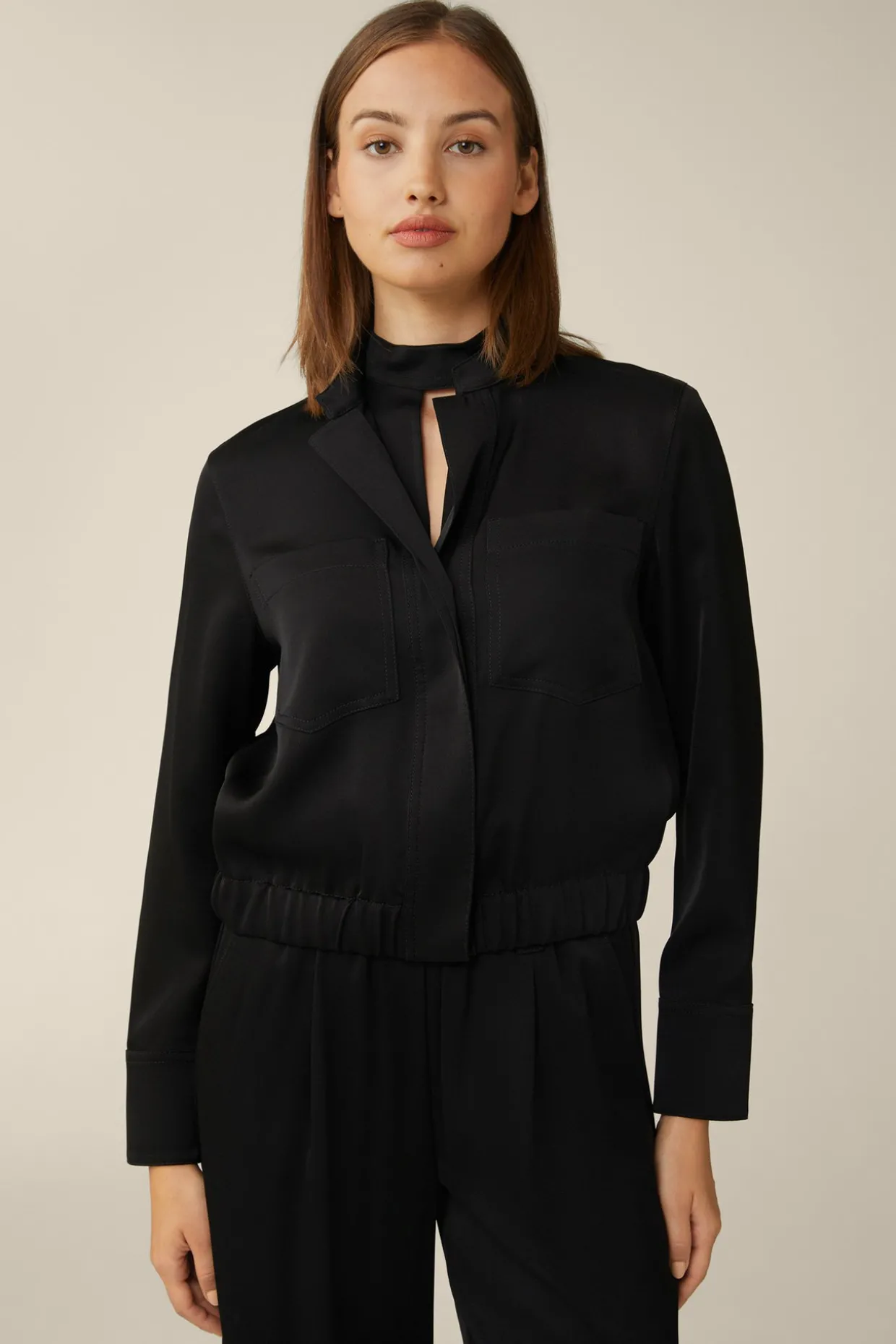 Crepe-Blouson In