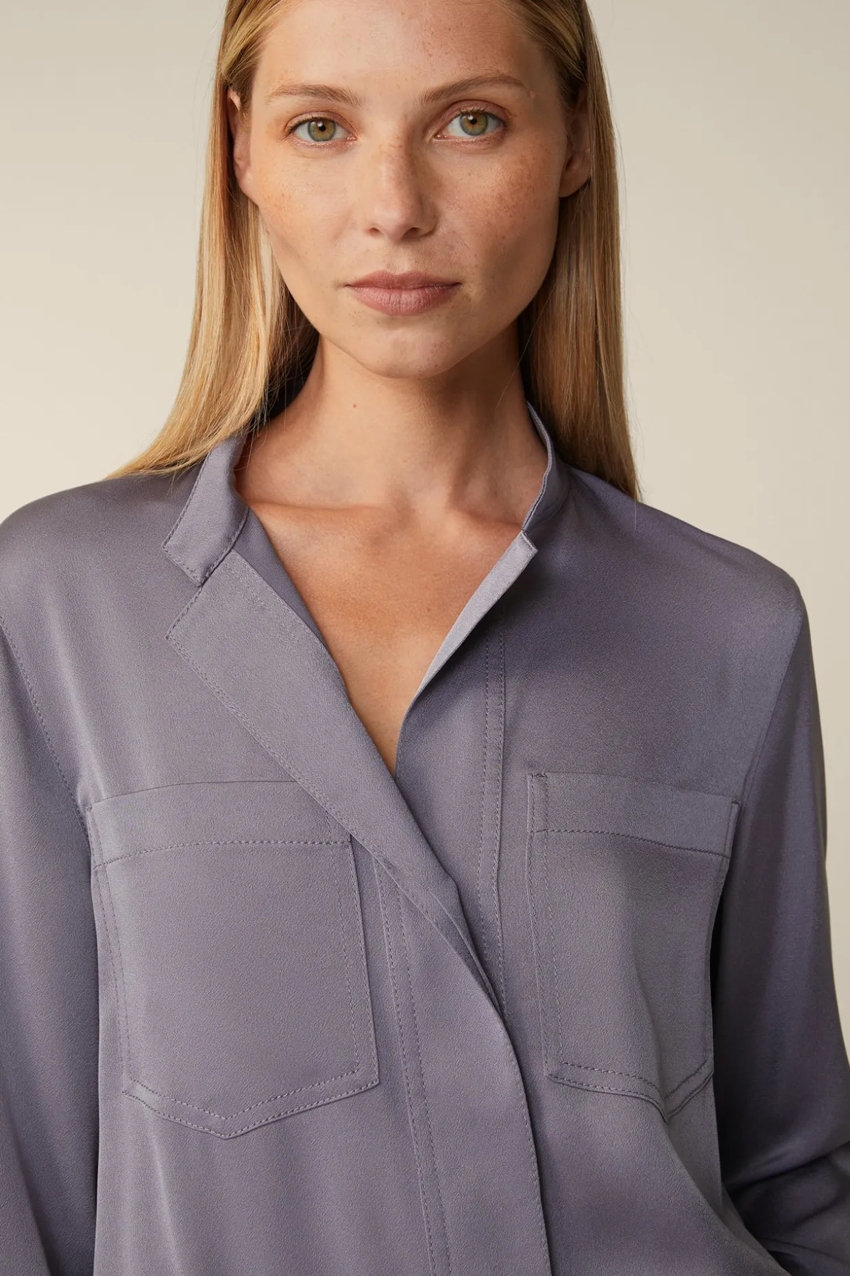 Crepe-Blouson In