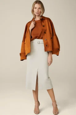 Crepe-Blusen-Shirt In