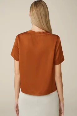Crepe-Blusen-Shirt In
