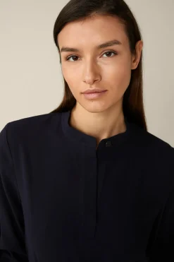 Crepe-Hemdblusen-Kleid In