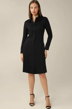 Crepe-Hemdblusen-Kleid In
