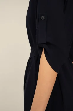 Crepe-Hemdblusen-Kleid In