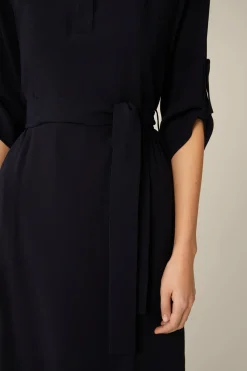 Crepe-Hemdblusen-Kleid In