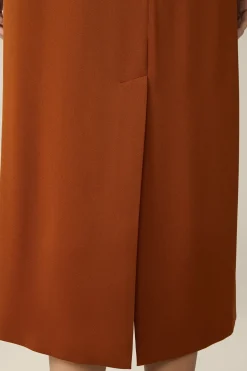 Crepe-Kleid In Midi-Lange In