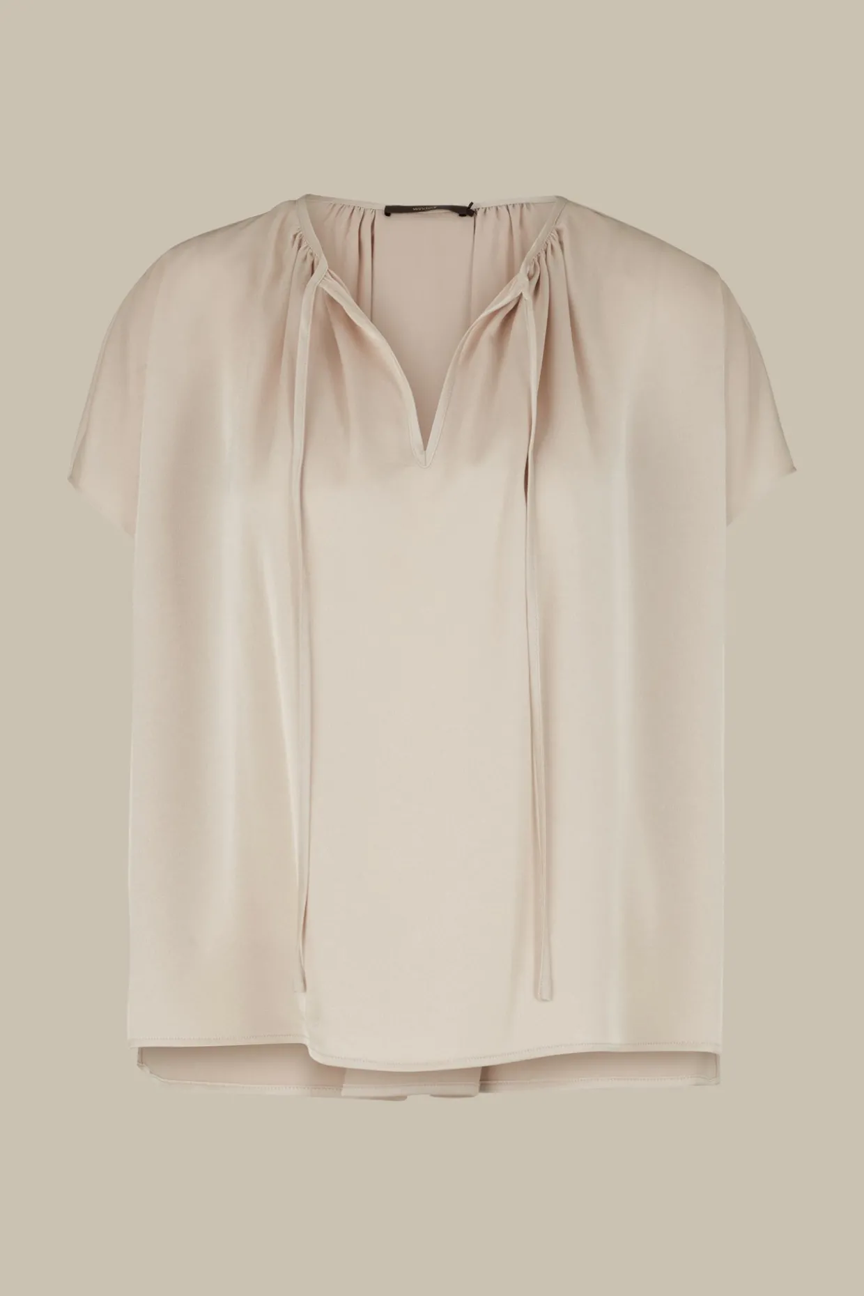 Crepe-Kurzarm-Bluse In