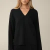 Crepe-Langarm-Bluse In