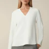 Crepe-Langarm-Bluse In