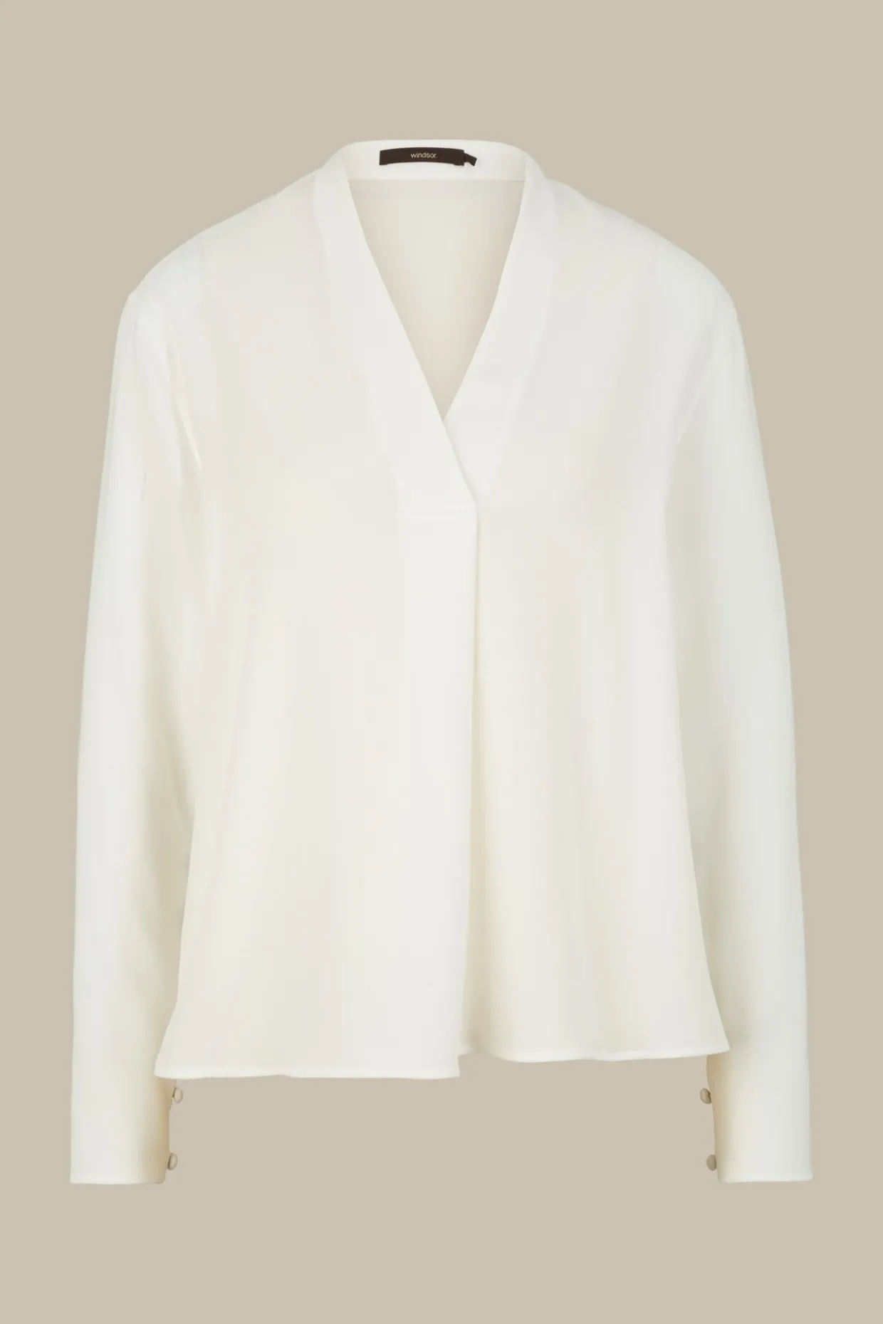 Crepe-Langarm-Bluse In