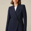Double-Wollcrepe-Doppelreiher-Blazer In