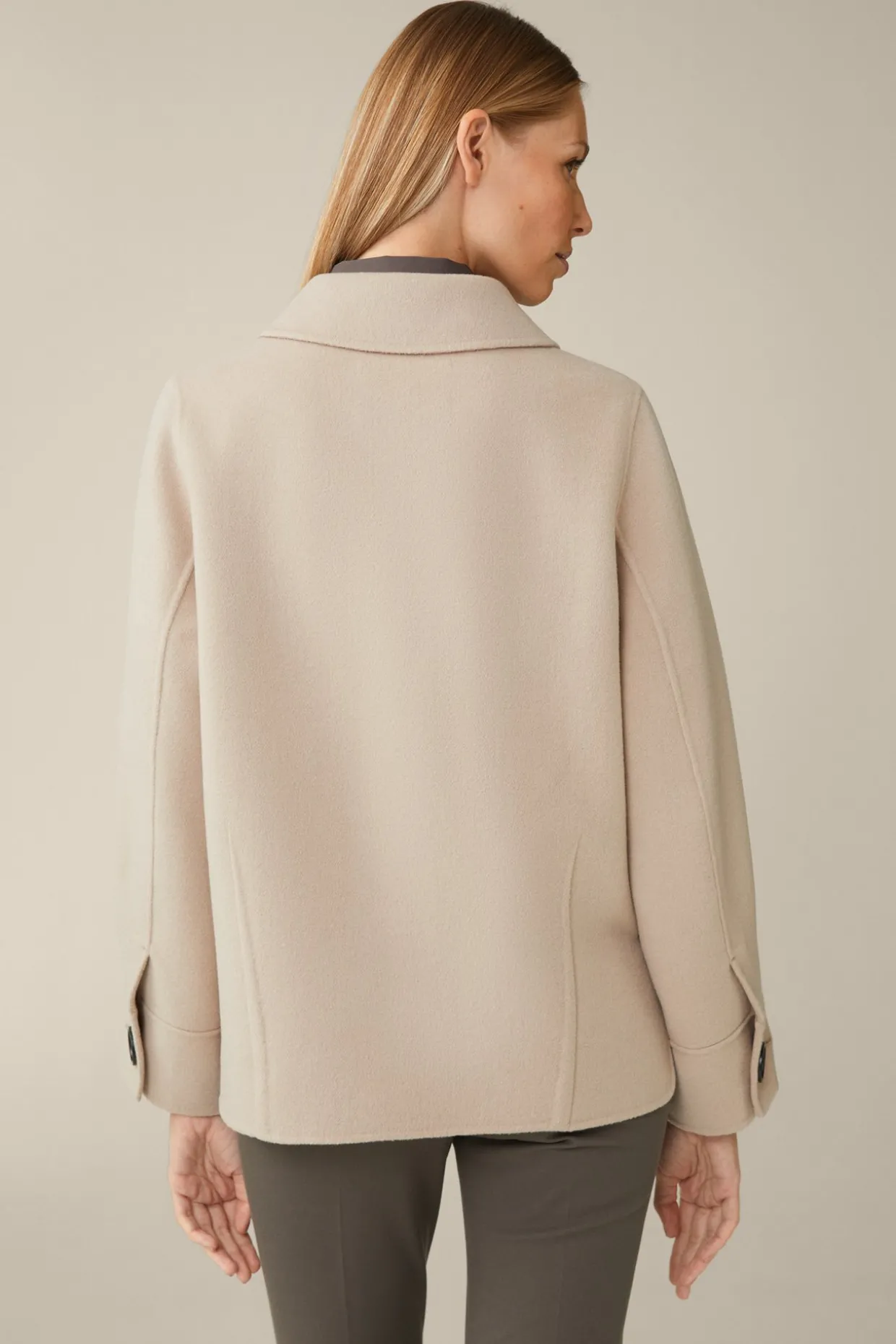 Double-Wollmix-Cape-Jacke Mit Cashmere In