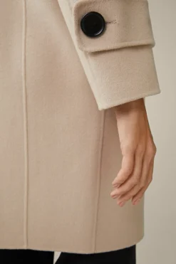 Double-Wollmix-Doppelreiher-Mantel Mit Cashmere In