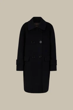Double-Wollmix-Doppelreiher-Mantel Mit Cashmere In