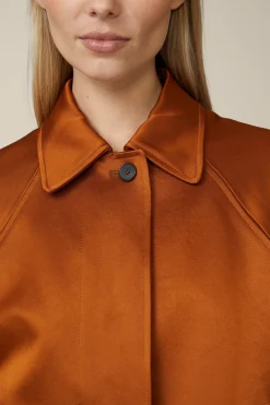Duchesse-Satin-Cape-Jacke In Kupfer