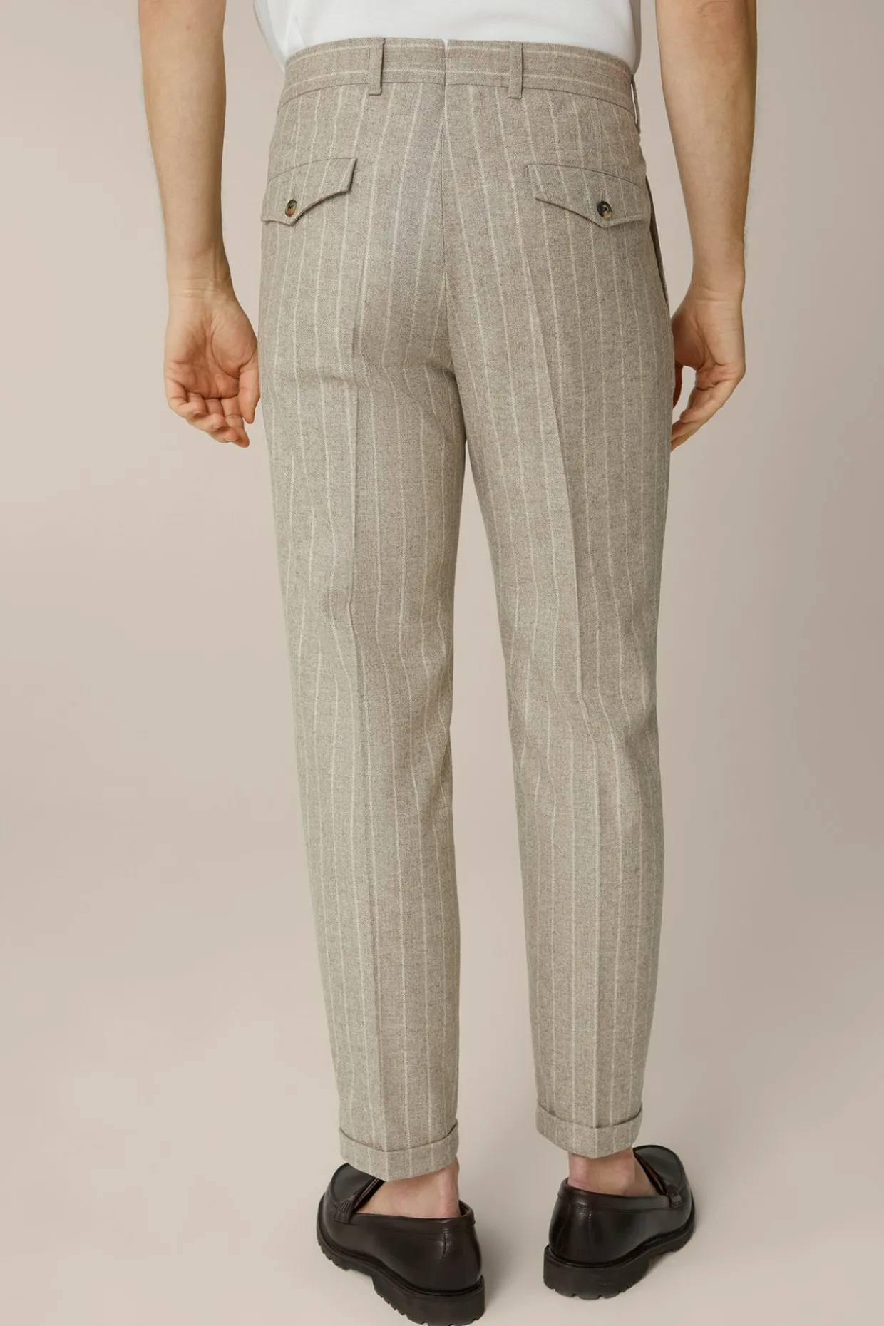 Flanell-Baukasten-Hose Serpo Mit Kreidestreifen In