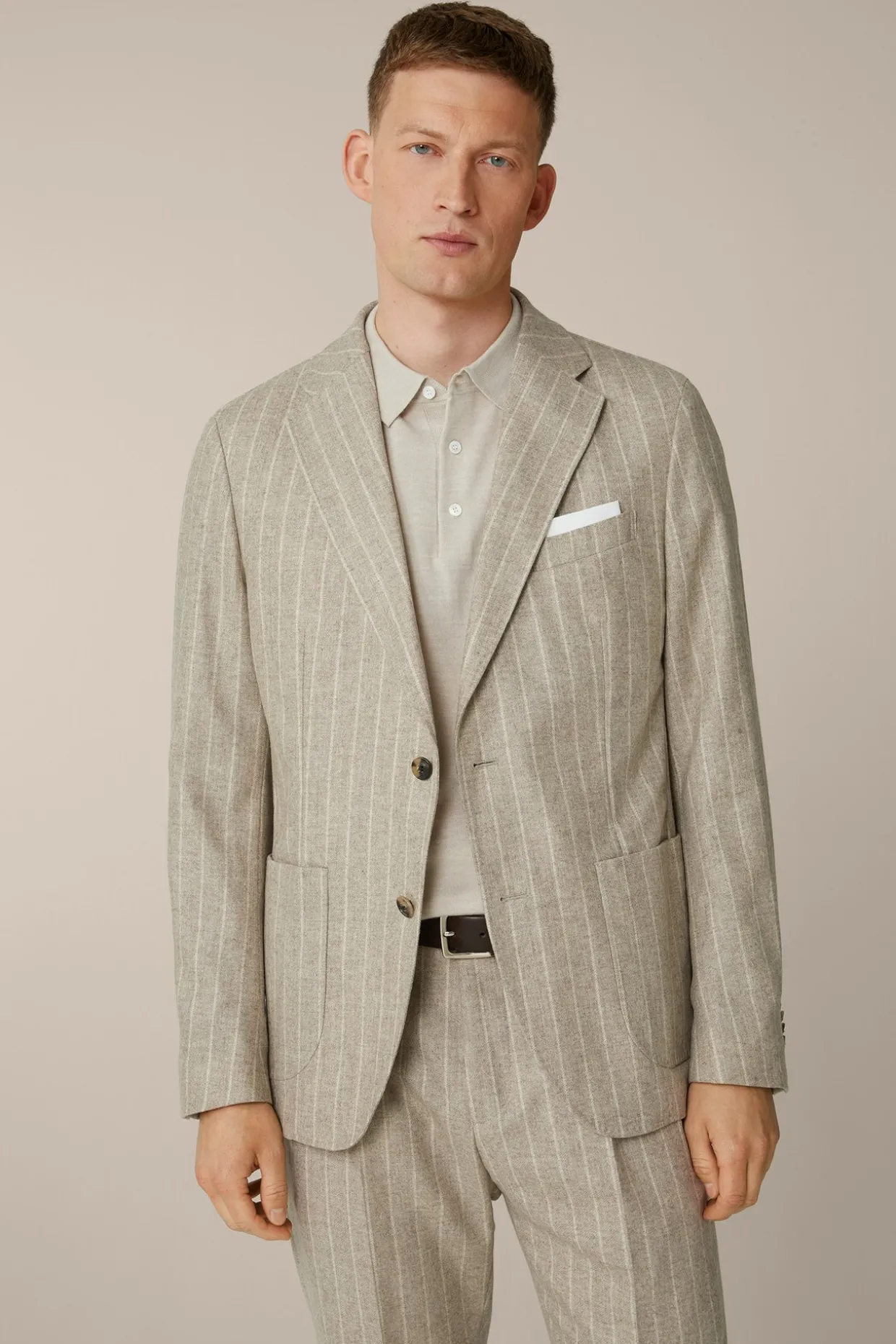 Flanell-Baukasten-Sakko Giro Mit Kreidestreifen In