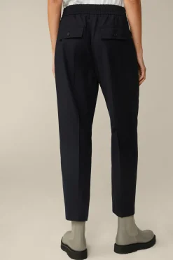 Flanell-Bundfalten-Hose, Verkurzt, In