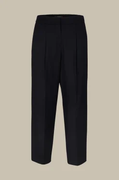 Flanell-Bundfalten-Hose, Verkurzt, In