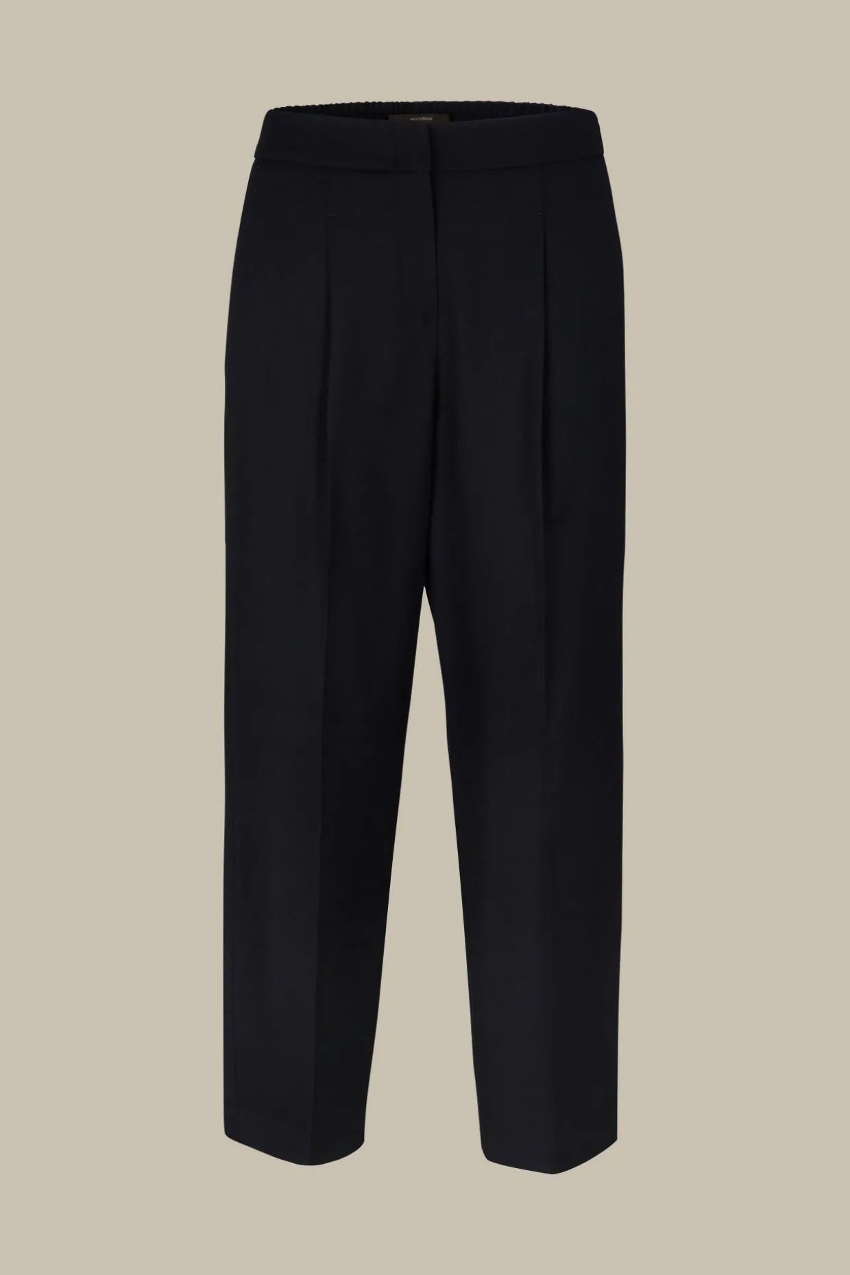 Flanell-Bundfalten-Hose, Verkurzt, In