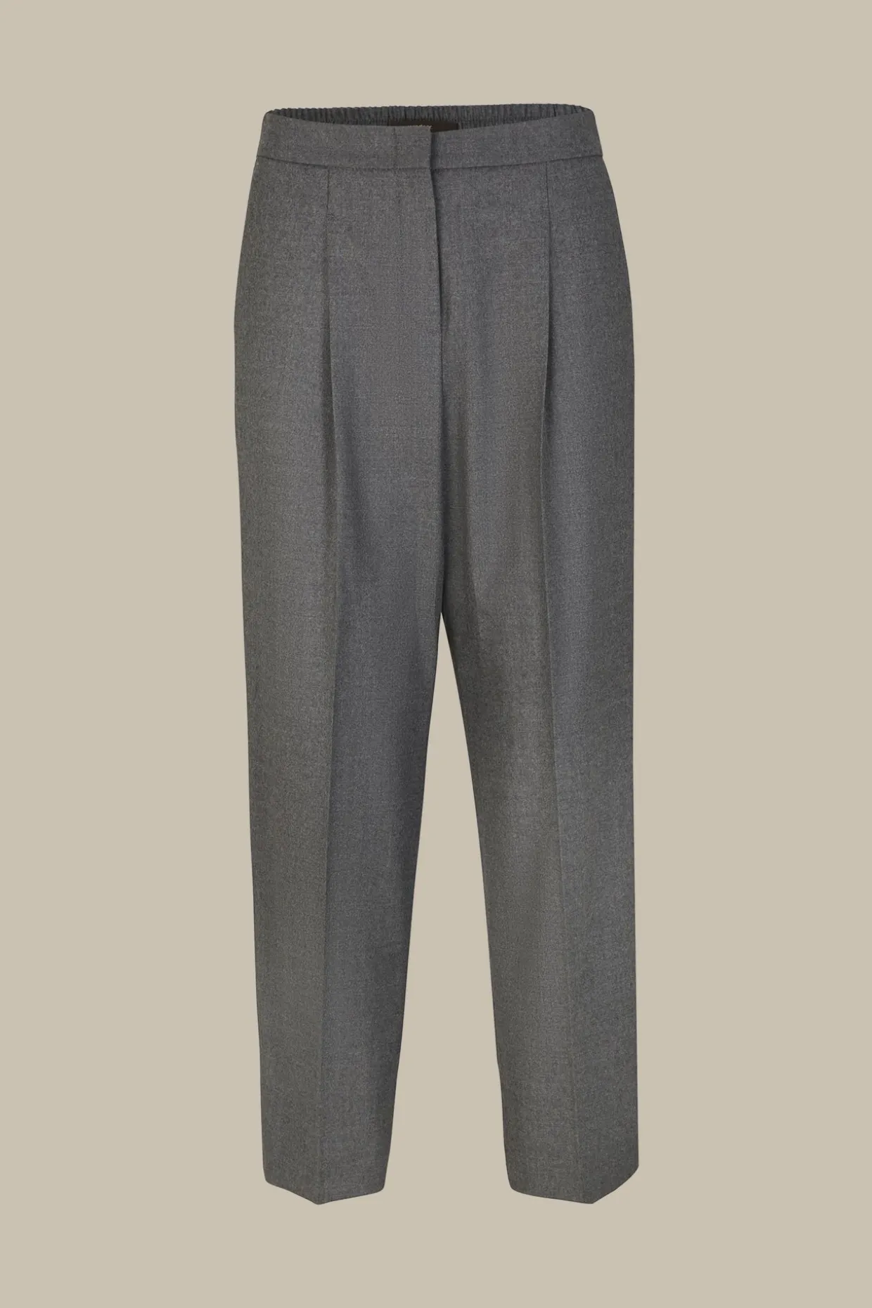 Flanell-Bundfalten-Hose, Verkurzt, In
