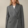 Flanell-Doppelreiher-Blazer In