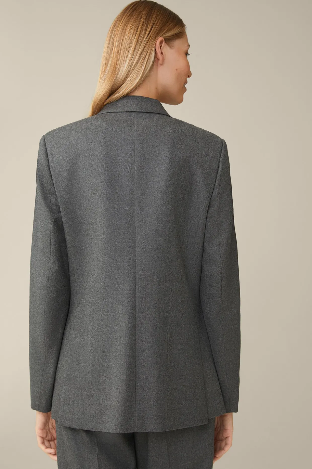 Flanell-Doppelreiher-Blazer In