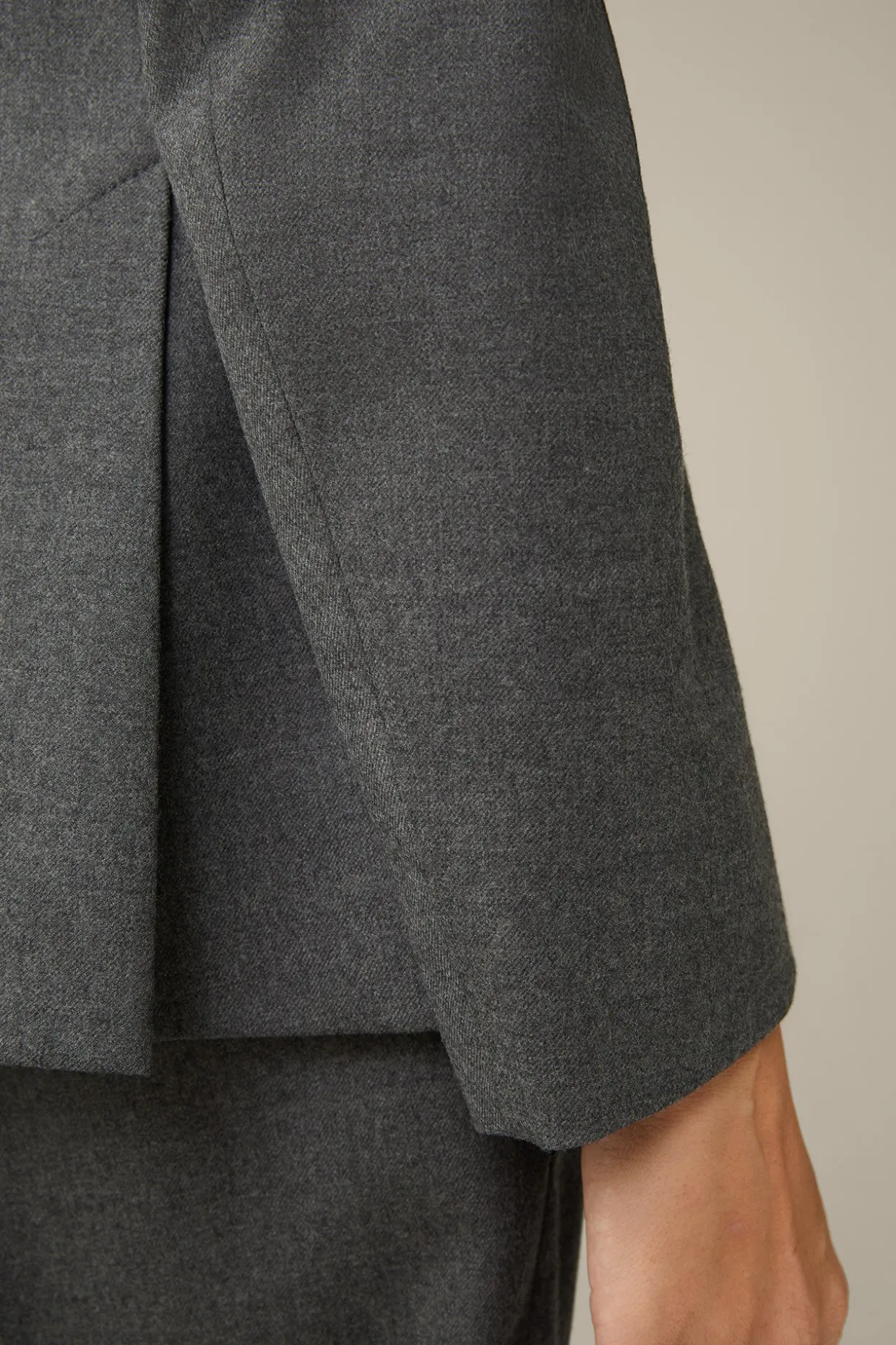Flanell-Doppelreiher-Blazer In
