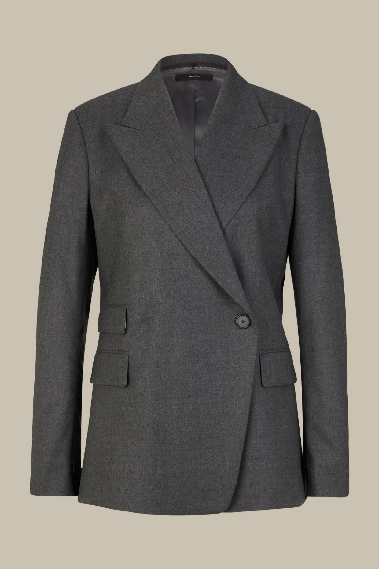 Flanell-Doppelreiher-Blazer In