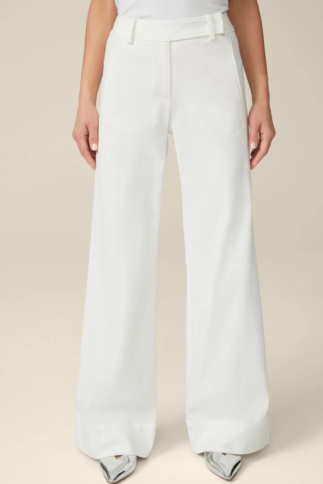 Gabardine-Palazzo-Hose In