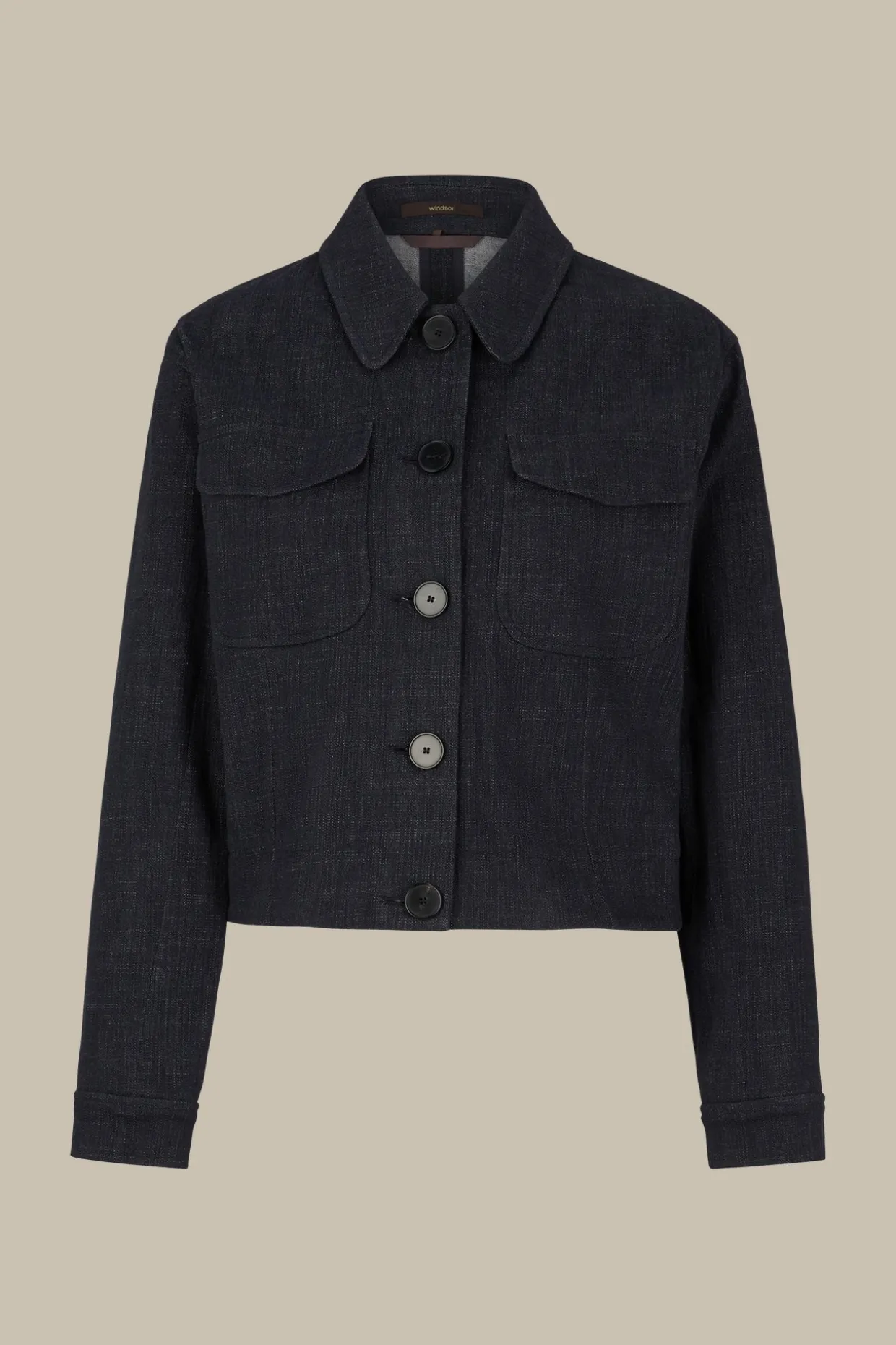 Jeans-Blazer-Jacke In Dark Denim Blue
