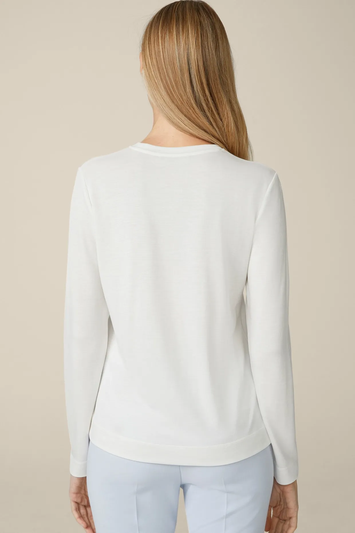 Jersey-Langarm-Shirt Aus Tencel In