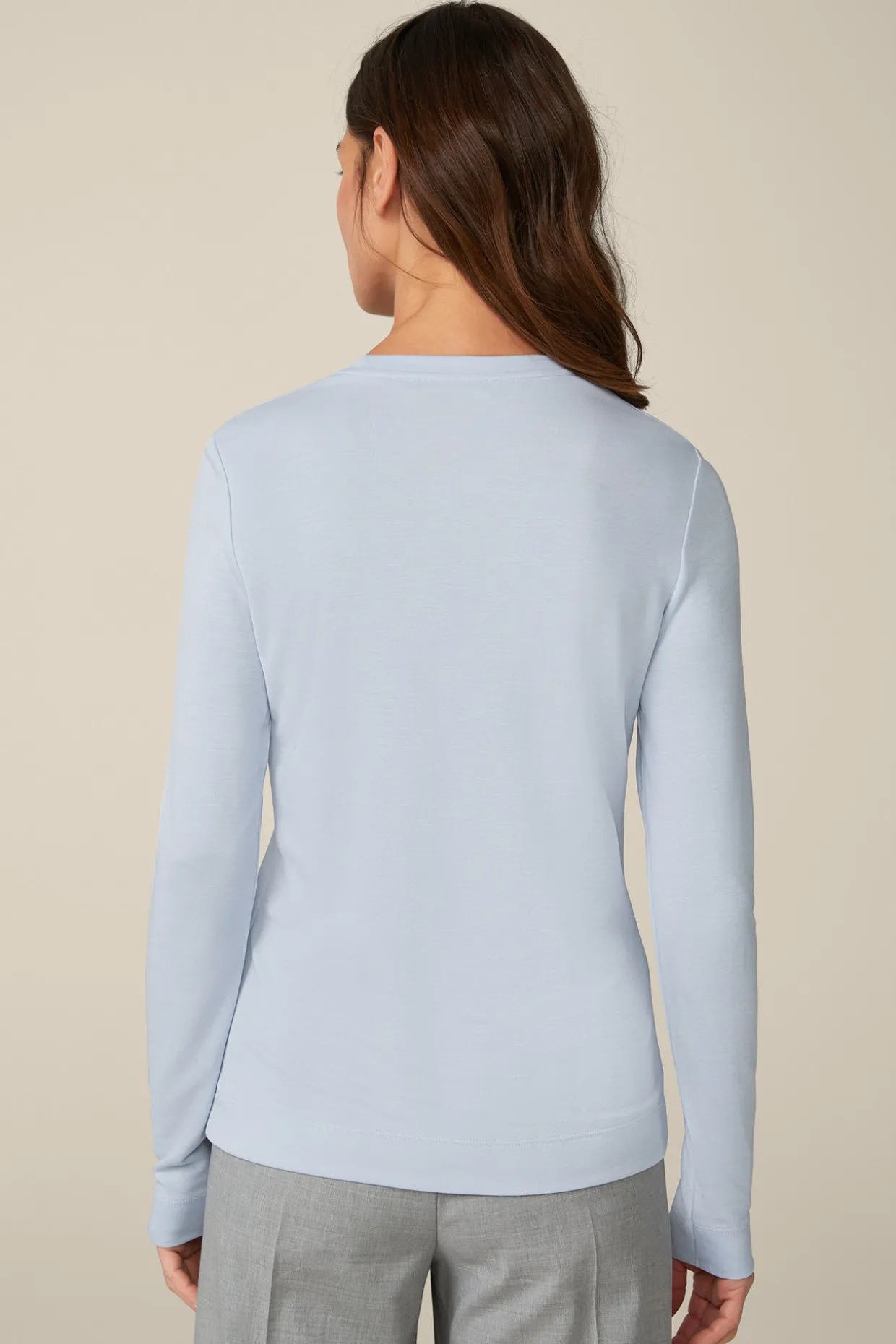 Jersey-Langarm-Shirt Aus Tencel In