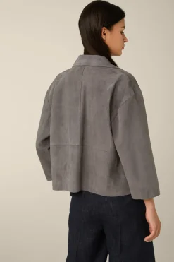 Lammvelours-Lederjacke In