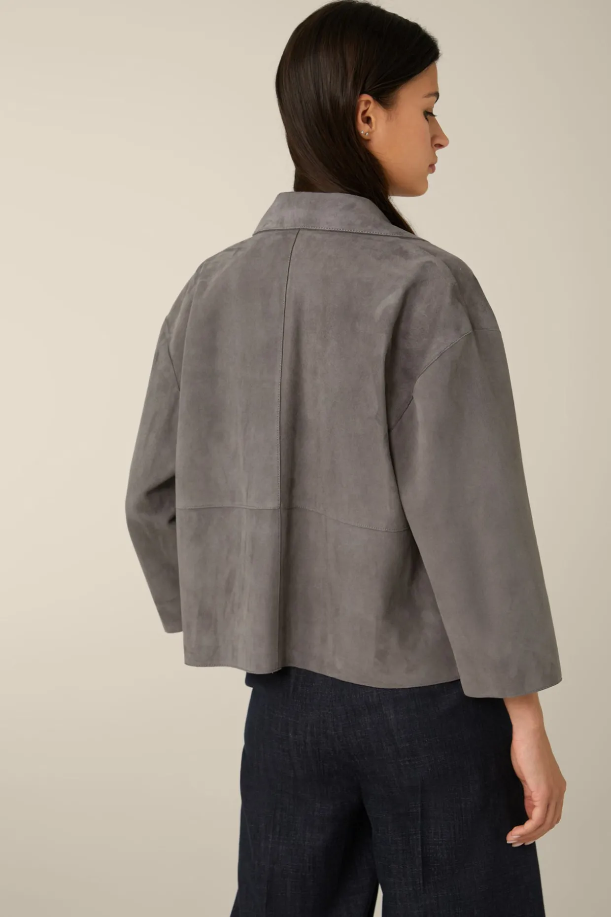 Lammvelours-Lederjacke In