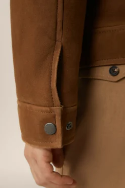 Lamm-Velours-Lederjacke Rapallo Mit Hemdkragen In