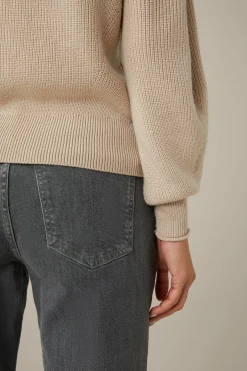Merino-Strick-Pullover Mit Stehkragen In